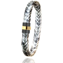 Bracelet Crin De Cheval Fermoir PVD Et Or En Crin De Cheval PVD Et Or 0.45g Debora -607NCHGCORjaune