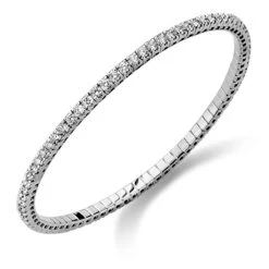 Bracelet Damants Flexible 2.36 Ct G-VS En Or Blanc - Aurore - 947320A