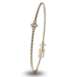 Bracelet Diamants Jonc 0.08 Ct G-VS En Or Jaune - - BR1869R-JAUNE