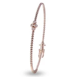 Bracelet Diamants Jonc 0.08 Ct G-VS En Or Jaune - - BR1869R-ROSE
