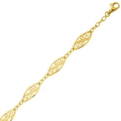 Bracelet En Or 9 Carats Maille Filigranes 7mm - 4.1g Kimmy - 620062-B