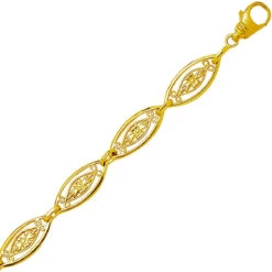 Bracelet En Or Maille Filigranes 8mm - 8.75g Marinella - 895-B