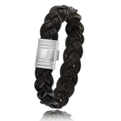 Bracelet En Poils D'éléphant Et Or Blanc Albanu En Poils D'éléphant Et Or 10.2g - 13 Mm Selena - 696TELORblanc