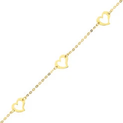 Bracelet Fantaisie En Or Motif Coeur - 0.9g Flavie- 620071