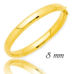 Bracelet Jonc Or Ouvrant 8 Mm En Or Jaune 26.45g Large De 8 Mm Valeria - 372C8PM