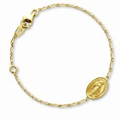 Bracelet Or - Médaille Miraculeuse Augis Ovale En Or Jaune Allissa J7500X0000