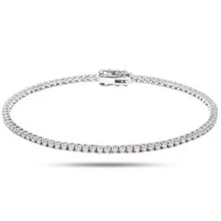Bracelet Rivière De Diamants 1 Ct Diamant Blanc G-VS En Or Blanc - Anaëlle - JM-BRAC05