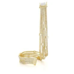 Bracelet Rivière De Diamants 8 Ct Diamant Blanc G-VS En Or Jaune - - B9401