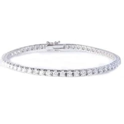 Bracelet Tennis Diamants 2.25 Ct Diamant Blanc G-VS En Or Blanc - Morgane - BR1670B