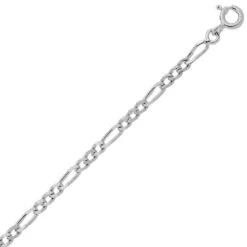 Chaine En Or Blanc 9 Carats Maille Alternée 1.4mm 2g Rhodia - 9K528.14G