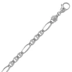 Chaîne En Or Blanc 9 Carats Maille Marine Alternée 3mm Douceur - 9K532.3G