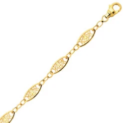 Chaine En Or Fantaisie Motif Filigranes 10.45g Jeanne - 996
