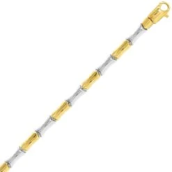Chaine En Or Jaune Et Blanc Fantaisie 3mm 14.8g Kélianne - 7314G
