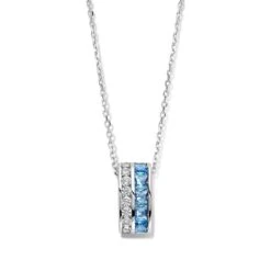 Chaîne Et Pendentif Argent Avec Zirconium Bleu Et Blanc - Naiomy Silver - Femme - Félicia - N3V52