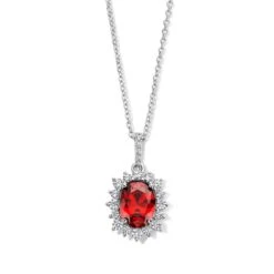 Chaîne Et Pendentif Argent Avec Zirconium Rouge Et Blanc - Naiomy Silver - Femme - Alys - N3U58