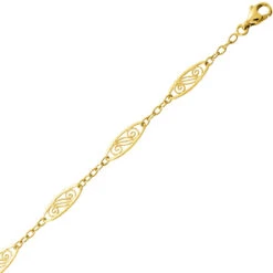 Chaine Or Fantaisie Motif Filigranes 9 Carats 5g Alexandra - 620061