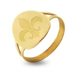 Chevalière Lucas Lucor Fleur De Lys Or Jaune Or 18 Ct - 750/1000 - 1.7 G - Taaiva - XBPF4