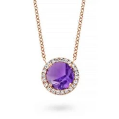 Collier Amethyste Diamant 0.09 Ct One More Etna 050510BA