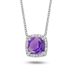 Collier Amethyste Diamant 0.1 Ct One More Etna 050453BA