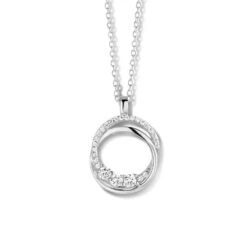 Collier Argent 2 Anneaux Entrelacés Serti De Zirconium - Naiomy Moments Silver - Femme - Maryane - B8K03