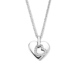 Collier Argent Coeur Serti De Zirconium - Naiomy Silver - Femme - Héméra - B0E07