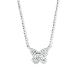 Collier Argent Motif Papillon Serti De Zirconium - Naiomy Silver - Femme - Aurora - B2B52