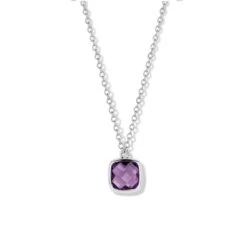 Collier Argent Pierre Violette - Naiomy Silver - Femme - Lisa - B9N05