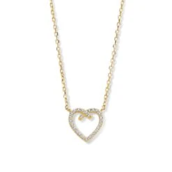 Collier Argent Plaqué Or Jaune Avec Pendentif En Forme De Cur Et Zirconium - Naiomy Silver - Femme - Elisa - N3Z71