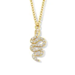 Collier Argent Plaqué Or - Serpent Serti De Zirconium - Naiomy Silver - Femme - Orléanne - B1D11