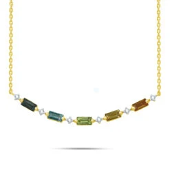 Collier Citrine- Peridot - Hessonite - Topaze - Or Jaune - Ariella -CLKC05