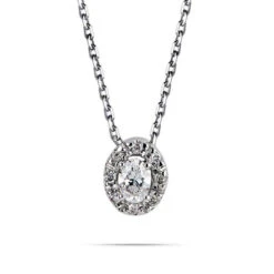 Collier Diamant Ovale 0.10 Ct Or Blanc 1.5g - P4248FMPWACK0