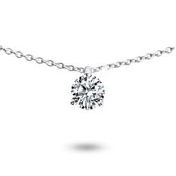 Collier Diamant Solitaire 0.20 Ct 0.20 Ct Or Blanc 1.3g Mylie - P2098FMPWAC60