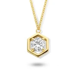 Collier Diamant Solitaire 0.50 Ct Or Jaune 2.7g Olivia - 92BY51A