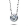 Collier Diamant Solitaire - 0.50 Ct -Serti Clos 0.50 Ct Or Blanc 2.49g Aïleen - 4B670