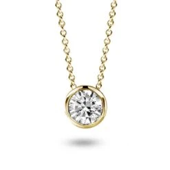 Collier Diamant Solitaire - Serti Clos 0.30 Ct Or Jaune 1.9g Aurore - 92AL43A