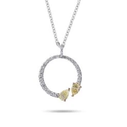 Collier Diamants Blancs Et Jaunes Or Blanc 0.62 Ct Vatina - GI2251BG/FANCY