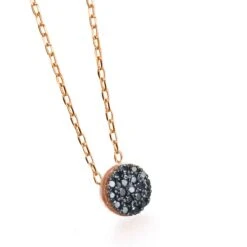 Collier Diamants Noir 0.10 Ct - Lecarré - Tiffany - GD073OR.BL