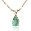 Collier émeraude Poire 0.80 Ct Serti De 3 Diamants 0.06 Ct Lisa - CL4317-EM0.80