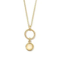 Collier Et Pendentif En Argent Plaqué Or Avec Fil Torsadé Cabuchon - Naiomy Silver - Femme - Akina - N3Z57