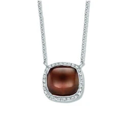 Collier Quartz Fumé Diamant 0.28 Ct One More Amiata 053654VA