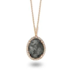Collier Quartz Gris Diamant 0.22 Ct One More Stromboli 054003LA