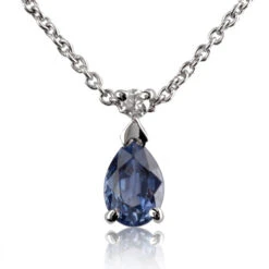 Collier Saphir 0.30 Ct Serti D'un Diamant 0.3ct - Ondine-CL4315-0.30