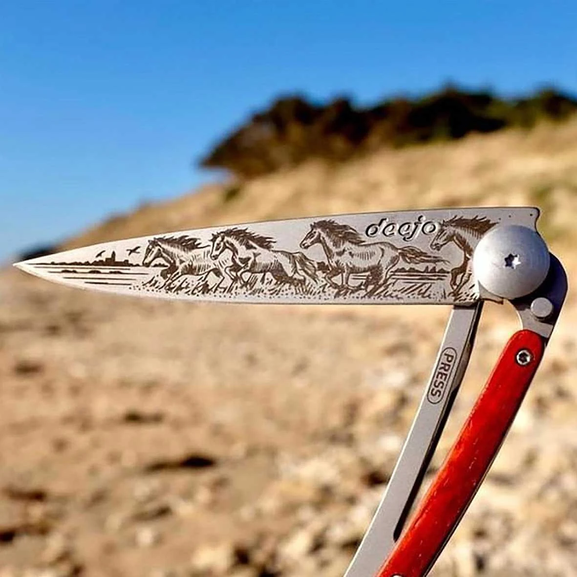 Couteau De Poche Deejo Bois Corail / Chevaux Sauvages - 37 Gr - Adrielle - 1CB000071 – Image 3