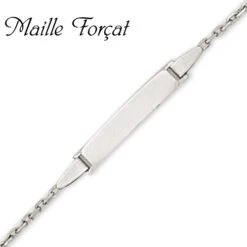 Gourmette Baptême Or Blanc à Graver Adrienne