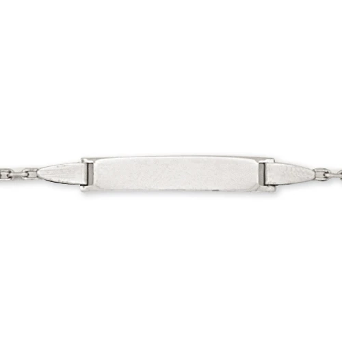 Gourmette Baptême Or Blanc à Graver Adrienne – Image 2