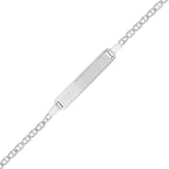 Gourmette Baptême Or Blanc à Graver Larisa