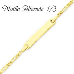 Gourmette Baptême Or Jaune à Graver Agata