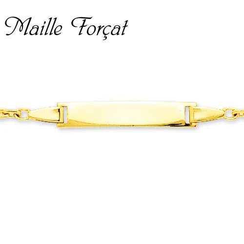 Gourmette Baptême Or Jaune à Graver Amour – Image 2