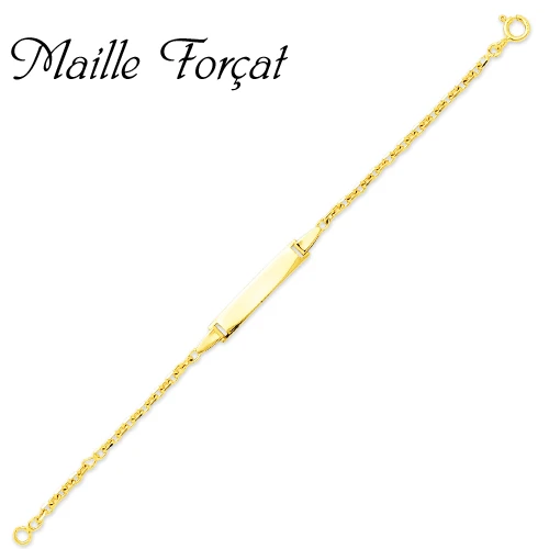 Gourmette Baptême Or Jaune à Graver Amour – Image 3