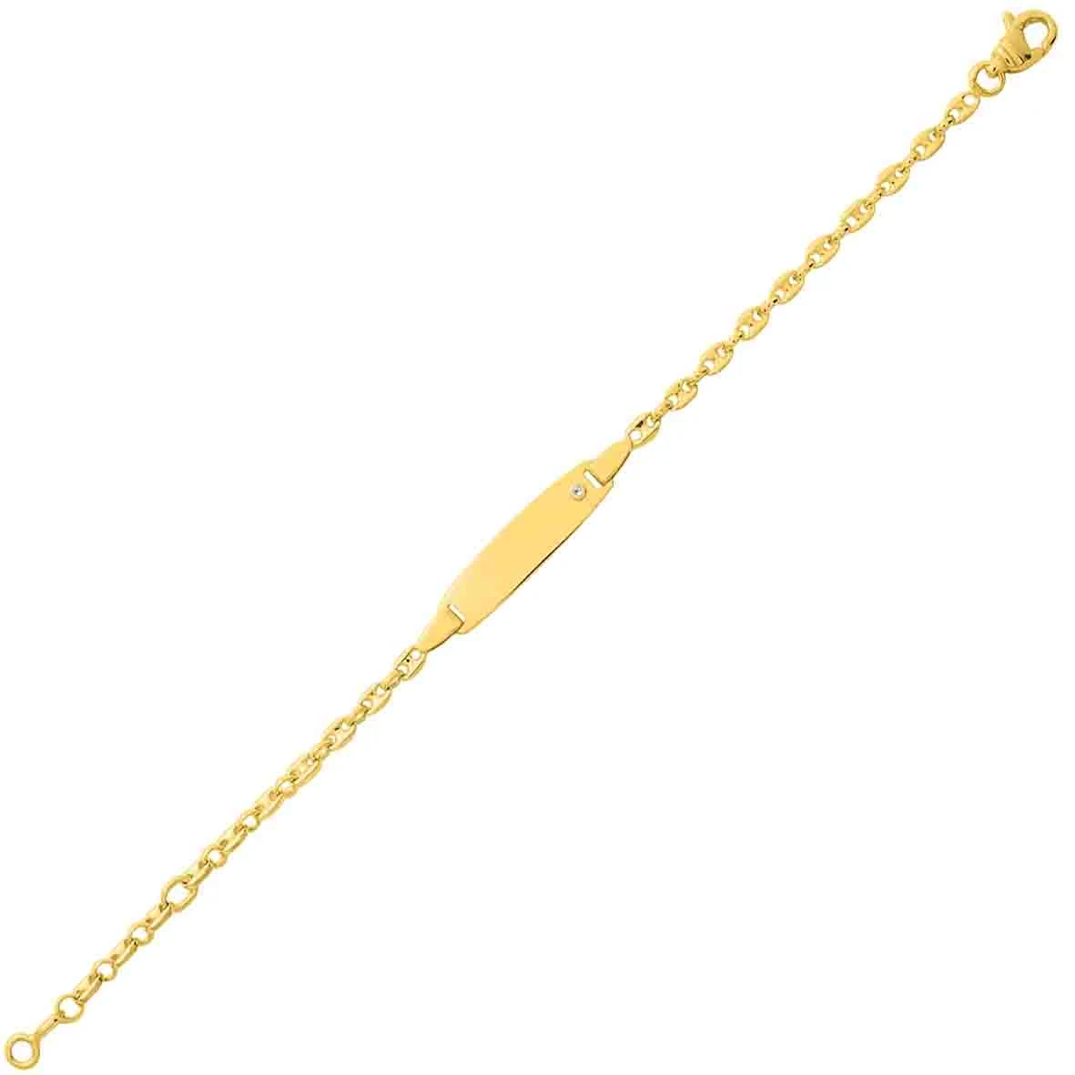 Gourmette Baptême Or Jaune à Graver Auxane – Image 2